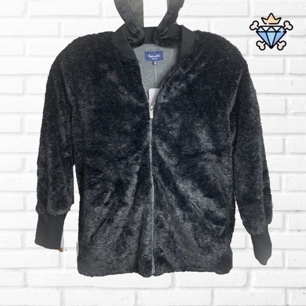 SPLENDID GRAMMERCY FAUX FUR JACKET BLACK WOMENS OUTERWEAR FALL FASHION